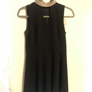 Black dress with high neck